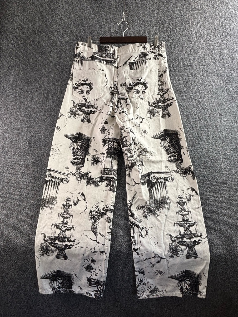 NWT Donné Streetwear Women's Hellenic Denim Pants White/Black Size M - Picture 5 of 9